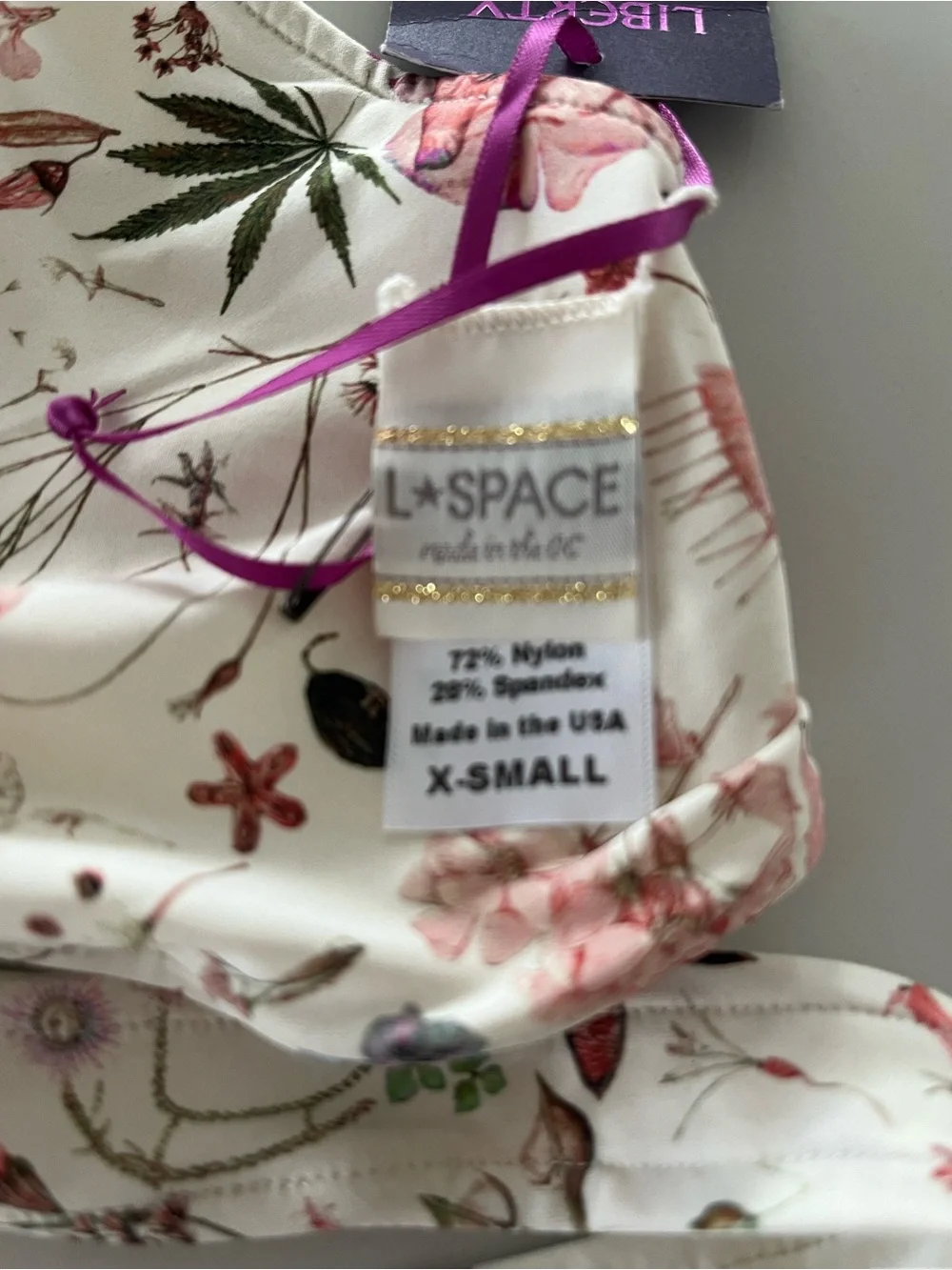 NWT L*Space x Liberty Art Fabrics Floral Love Chloe Wrap Triangle Bikini Top XS